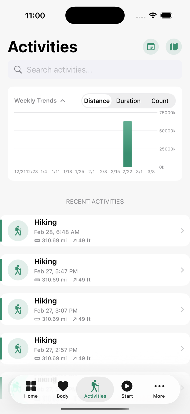 Trekka offline map navigation screen